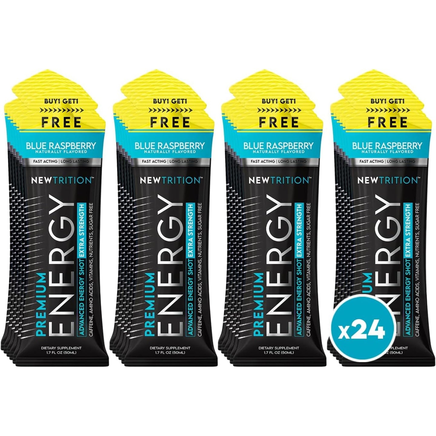Blue Raspberry Flavor Extra Strength Energy Shots
